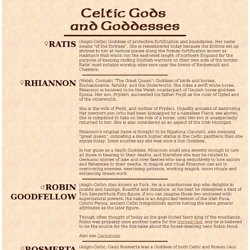 Celtic Gods and Goddesses