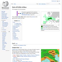List of Celtic tribes
