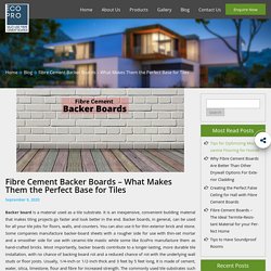 What are Fibre Cement Backer Boards and its Uses