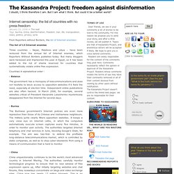 Internet censorship: the list of countries with no press freedom « The Kassandra Project: freedom against disinformation
