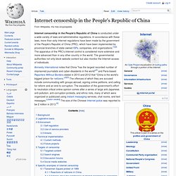 Internet censorship in the People's Republic of China