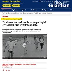 Facebook backs down from 'napalm girl' censorship and reinstates photo