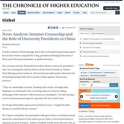 News Analysis: Internet Censorship and the Role of University Presidents in China - Global