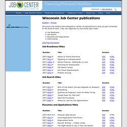 Job Center of Wisconsin - Publications index