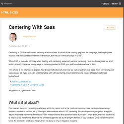 Centering With Sass