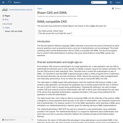 Shawn CAS and SAML - Central Authentication Service