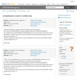 MATLAB Central - compression score in wdencmp