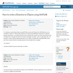 MATLAB Central - How to write a Diractive to LTSpice using MATLAB