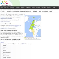 CET – Central European Time (Time Zone Abbreviation)