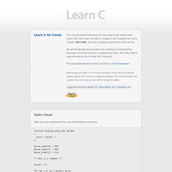 Cocoa Dev Central: C Language Tutorial for Cocoa