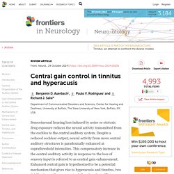 Central Gain Control in Tinnitus and Hyperacusis