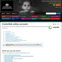 Centerlink : Online Services - Index centrelink