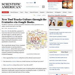 New Tool Tracks Culture Through the Centuries via Google Books