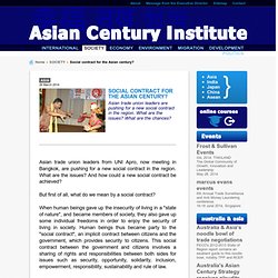 Social contract for the Asian century?