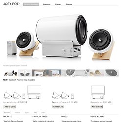 Ceramic Speakers designed by Joey Roth - simple, modern full range drivers for desktop or entire room