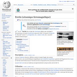 Ferrite (céramique ferromagnétique)