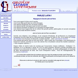 CERCLE LATIN DE PARIS - parlez latin comme Cicéron !