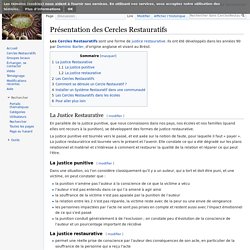 Présentation des Cercles Restauratifs — CerclesRestauratifs.org
