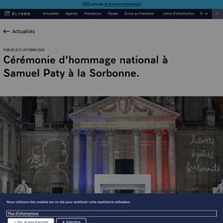 Cérémonie d'hommage national à Samuel Paty à la Sorbonne.