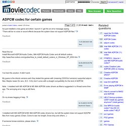 ADPCM codec for certain games - Audio Codecs