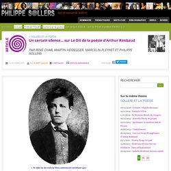 La storia della poesia di Arthur Rimbaud <img src=' border='0'> - da René Char e Martin Heidegger Philippe Sollers
