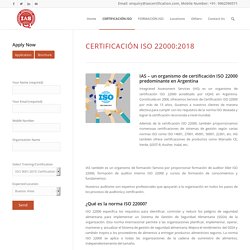 Certificacion ISO 22000 Argentina