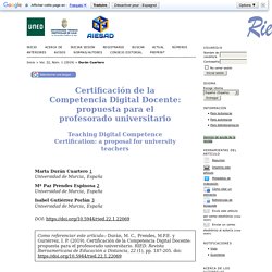 Certificación de la Competencia Digital Docente: propuesta para el profesorado universitario