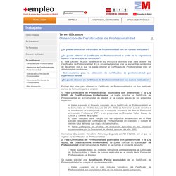 Obtención Certificados Profesionalidad - Madrid.org - Empleo