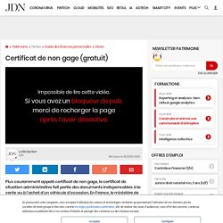 Certificat de non gage (gratuit)