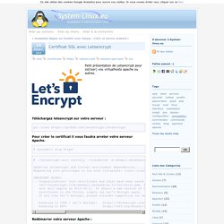 Certificat SSL avec Letsencrypt - System-Linux