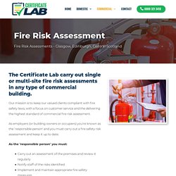 Fire Risk Assessment Glasgow, Edinburgh, Central Scotland