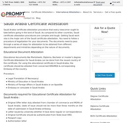 Certificate Attestation For Saudi Arabia