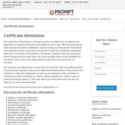 Certificate Attestation Services For Use in UAE
