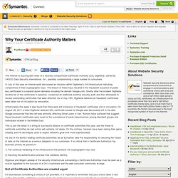 Why Your Certificate Authority Matters