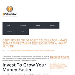 Certificate of Deposit Calculator Smart Investment Decisions