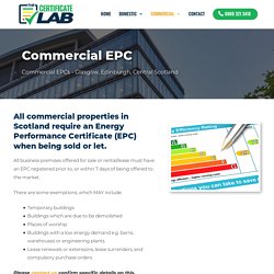 Commercial EPC Glasgow, Edinburgh, Central Scotland