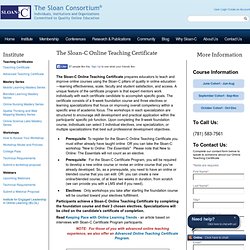 The Sloan-C Online Teaching Certificate