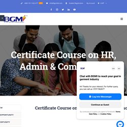 Certificate Course on HR, Admin & Compliance - BGMI