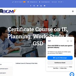 Certificate Course on IE, Planning, Work-Study & GSD - BGMI