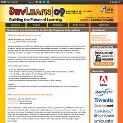 DevLearn 2009 - PreCon Certificate Programs Descriptions#P3