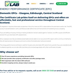 Domestic EPC Glasgow, Edinburgh, Central Scotland