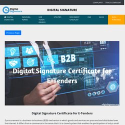Digital Signature Certificate for E-Tenders