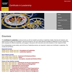 Courses - Certificate in Leadership - Centre for Open Learning and Educational Support, University of Guelph