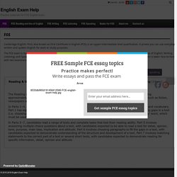 First Certificate in English (FCE) exam materials