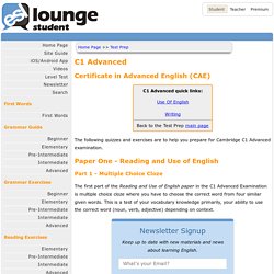 C1 Advanced (Certificate in Advanced English) Examination - Free Quizzes To Prepare For The Exam