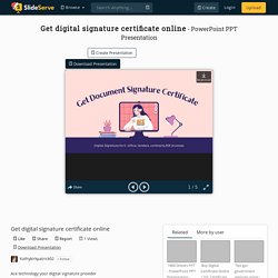 Digital signature certificate online in India
