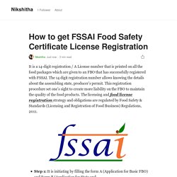 How to get FSSAI Food Safety Certificate License Registration