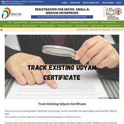 Track Existing Udyam Certificate