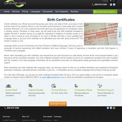 Birth Certificate Translation, Translation of Birth Certificate
