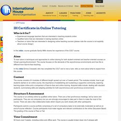IH Certificate in Online Tutoring Teacher Training Course